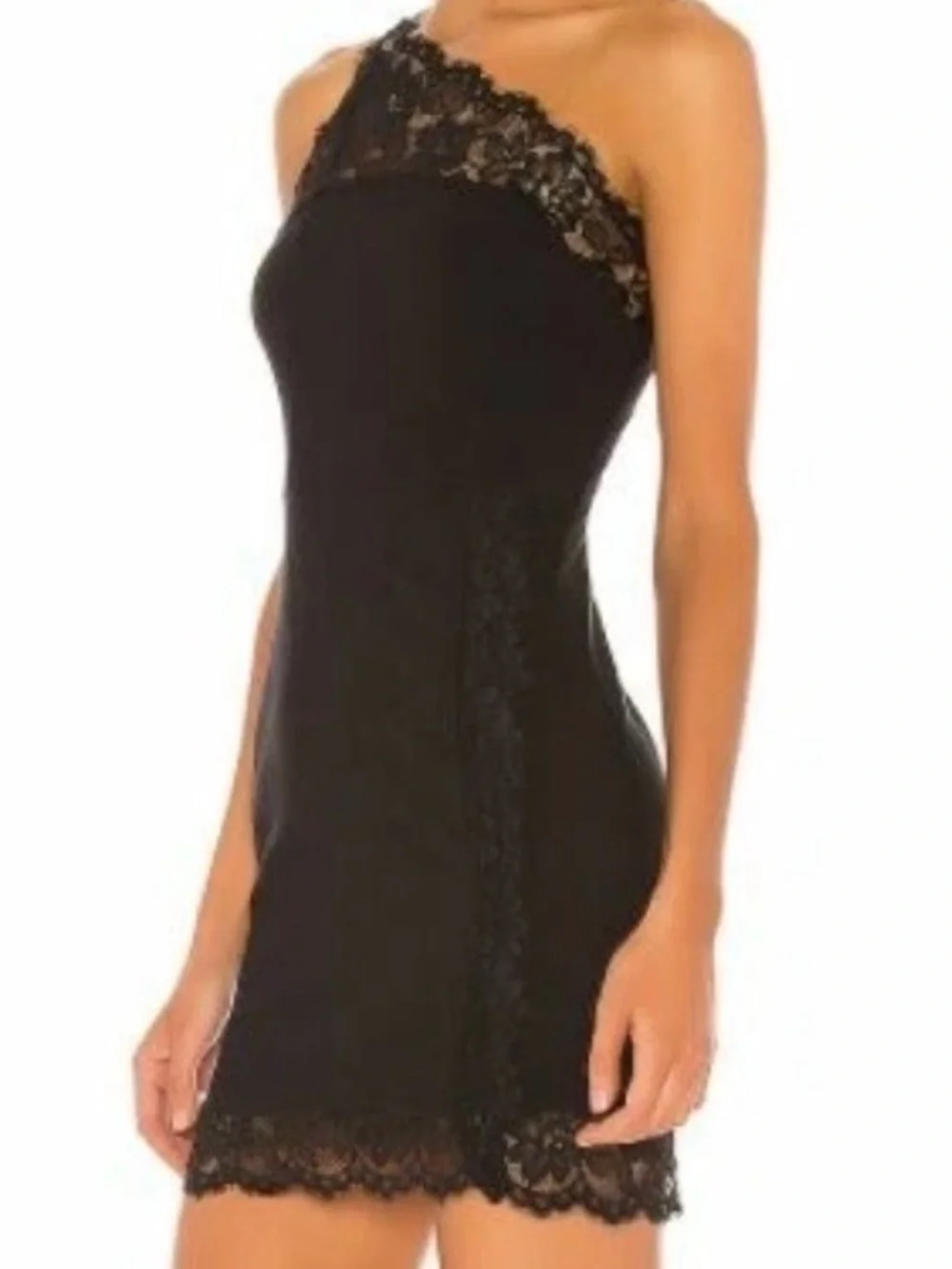 FREE PEOPLE NEW WITH TAGS! One-Shoulder Black Lace Cocktail Dress
